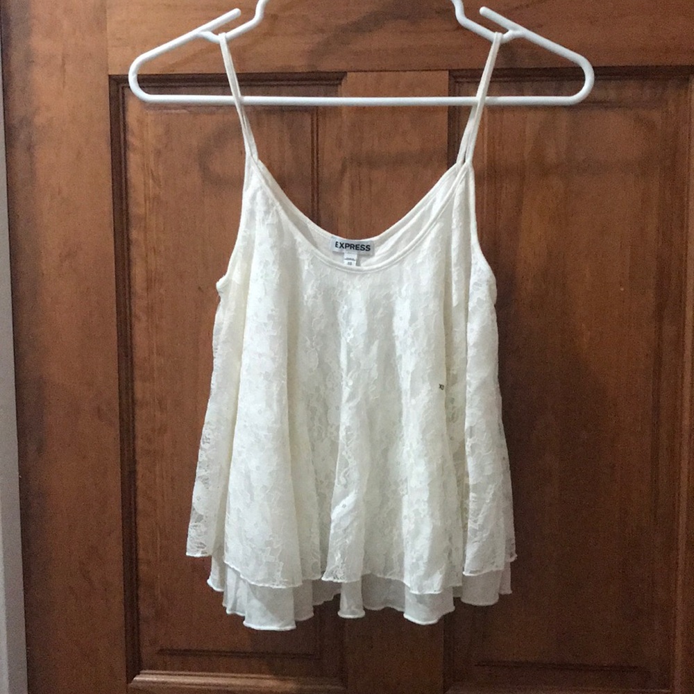 BRAND NEW EXPRESS LACE RUFFLE CROP TOP